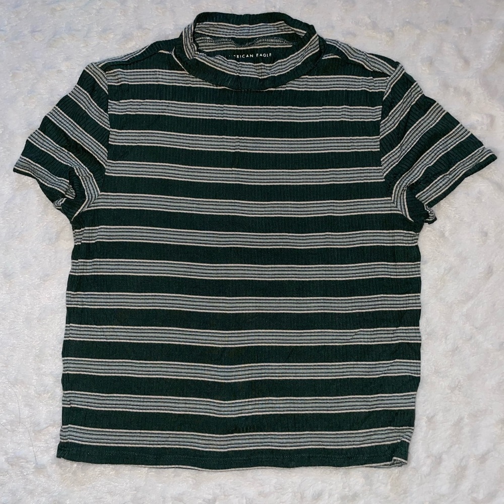 AE striped mock neck